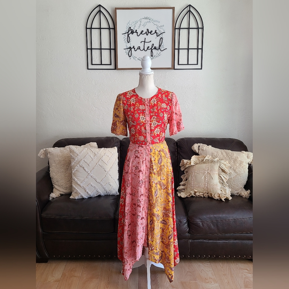 Zara Patchwork Boho Chic Asymmetrical Handkerchie… - image 3